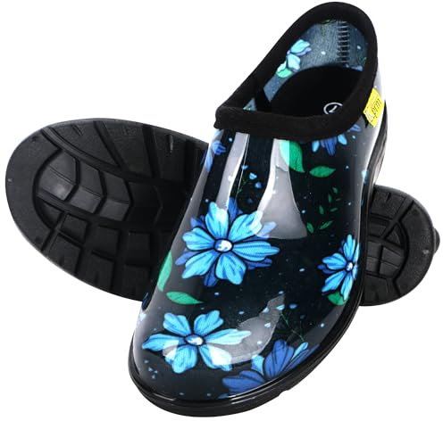 Kprm Garden Shoes for Women Waterproof Slip-On Rubber Rain Gardening Clogs
