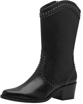 Tamaris Damen Absatzstiefelette bequem; BLACK, EU 37