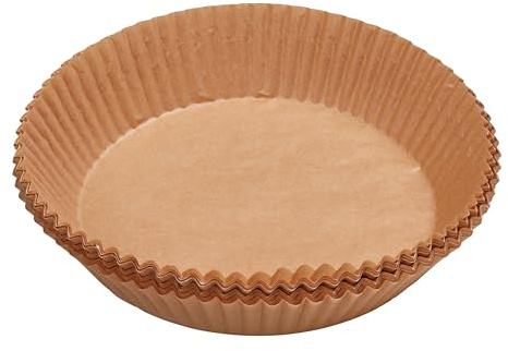 Chef Aid Round Paper Air-Fryer Liners, Pack of 40 with Each Liner Measuring 20cm Diameter, Air Fryer Essential, Brown