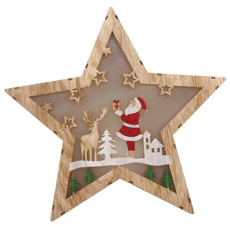 HEMOTON 1Stk Weihnachtsnachtlicht licht für weihnachtsstern Lampe kinderzimmer aman kreative Sternenlichter Weihnachtsdekoration zum Aufhängen Sternverzierungen Bastellampe aus Holz Ohne