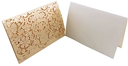 Grußkarte 50 stücke Gold Rot Laser Cut Luxus Flora Elegante Diamant Hochzeitseinladung Karte personalisierte Hochzeitsspieler Event & Party Supplies Grußkarte hochzeit (Size : Cover And Inner Card)