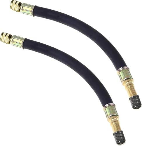 KEWAYO 2 Stück Flexible Gummi-Verlängerung für Reifenventil-Adapter mit Ventilkappe für universelle Autos, LKWs, Motorräder, Fahrräder (160mm)