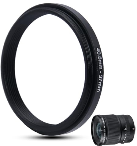 Adaptador de filtro de metal Step-Down Ring – 40.5 mm a 37 mm – Anillo de metal adaptador para filtros, compatible con todos los filtros UV de 37 mm, CPL, filtros ND, cubiertas de objetivos, objetivos