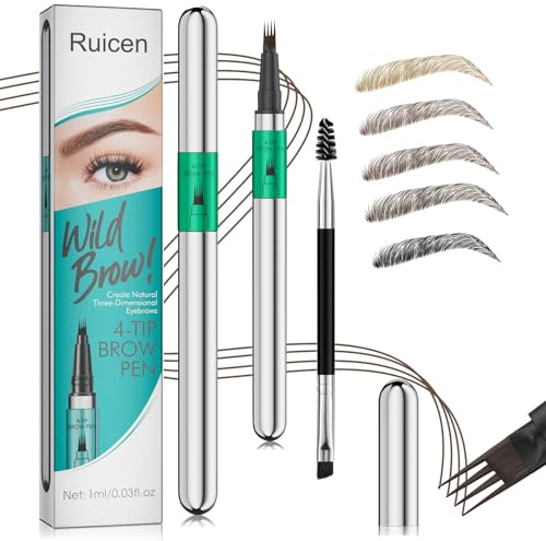 Augenbrauenstift - Augenbrauenstift Wasserfest, Microblading Augenbrauen stift Eyebrow Pencil mit präziser Pinselspitze Erstellen Sie natürliche Haar-Like Brows, 02# Braun