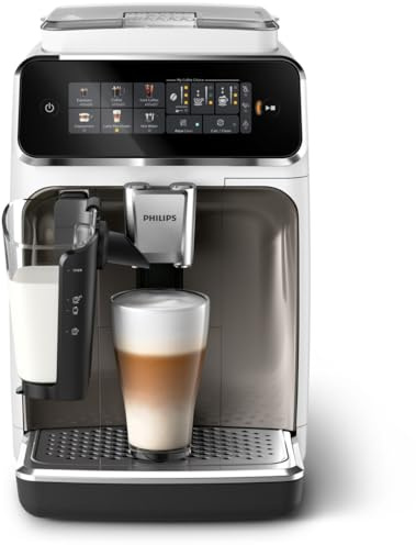 Machine expresso automatique Philips EP3343/90 Serie 3300 LatteGo Chrome blanc