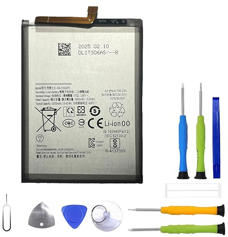 ERYNK Batterie de rechange Galaxy A53 5G EB-BA336ABY pour Galaxy A53 5G SM-A536B, SM-A536B/DS, SM-A536U, SM-A536U1, SM-A536E avec jeu d'outils