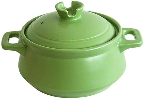 Cazuela De Barro Olla De Terracota Cazuela De Cerámica - Resistencia A Altas Temperaturas, Conducción Rápida del Calor, Ahorro De Energía Y, Capacidad De 3.5 L-Capacidad 3500 Ml_Whi (Capacidad Verde)