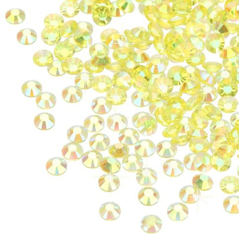 QUARKZMAN 6000 Piezas de Estrás de Resina Amarillo Limón Transparente de 4 mm SS16 Resina No Hotfix Rhinestones para Manualidades, Diseño DIY, Vasos, Ropa, Maquillaje, Arte de Uñas