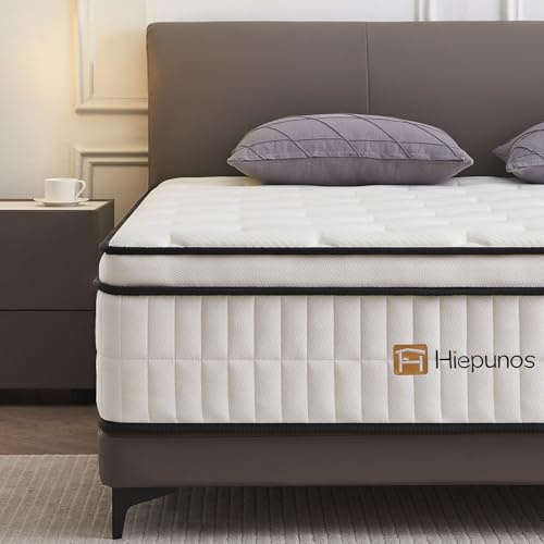 Hiepunos Matratze 100x200 cm 26cm Höhe Taschenfederkernmatratze Härtegrad H3,7 Zonen Federkernmatratze Orthopädische mit Comfort Memory-Schaum Schicht