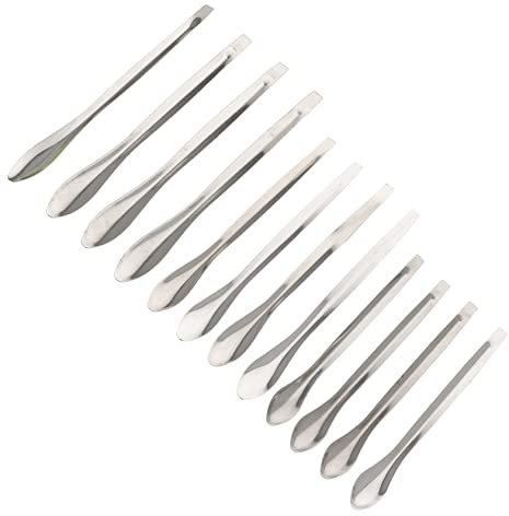 NAMOARLY 12 Piezas Cuchara Medidora De Acero Inoxidable Herramienta Medidora Para Experimentos De Laboratorio Para Muestreo Científico