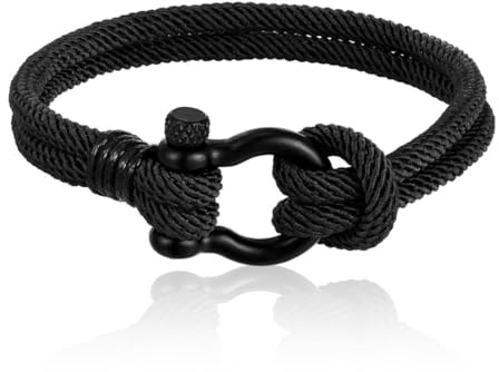 NOPKESV Bracelet de surfeur, 1 pièce, cadeau d'anniversaire idéal pour garçons, convient aux 10 à 21 ans, homme en corde de voile fait à la main et tressé, marin minimaliste, 100% étanche et réglable