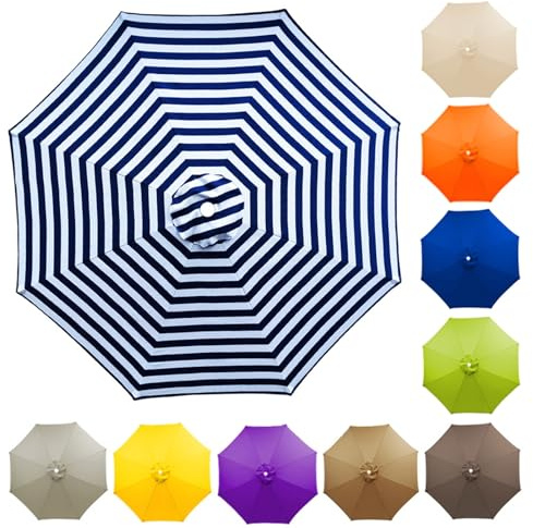 Replacement Parasol Canopy Garden Umbrella Replacement Cover, 2.0m 2.30m 2.5m 2.7m 3.0m Anti-UV Large Umbrella Cover for Garden, Patio, Beach, Pool