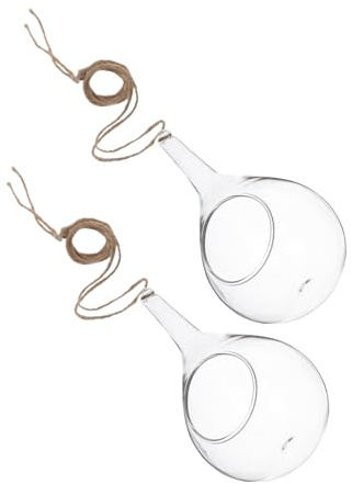 DIYEAH 2 Piezas Microjardín Ecológico Jarrón Hidropónico Cónico de Vidrio Colgante para Plantas Aire y Suculentas Decoración Interior y Eventos Resistente