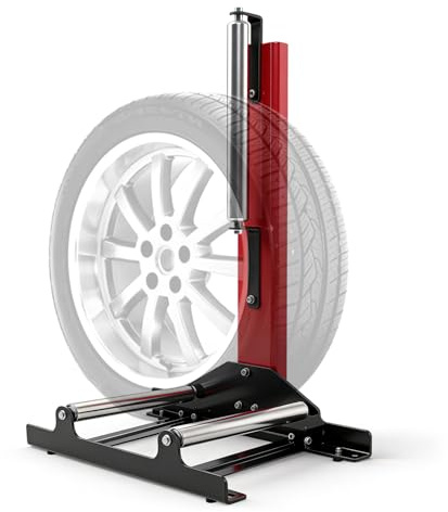 Soporte para neumáticos de moto, soporte de limpieza para neumáticos de coche, 3 rodillos ajustables en altura, estructura de acero para limpieza y mantenimiento de ruedas, 70x50x84 cm