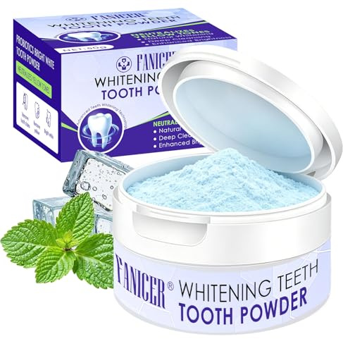 50g Polvo Blanqueador De Dientes, Eficaz Para Fortalecer Dientes, Ayuda A Reducir Manchas De Café y Té, Efectivo para un Sonrisa Más Blanca, Sensación De Boca Fresca, Para Uso Diario En Casa y Viaje