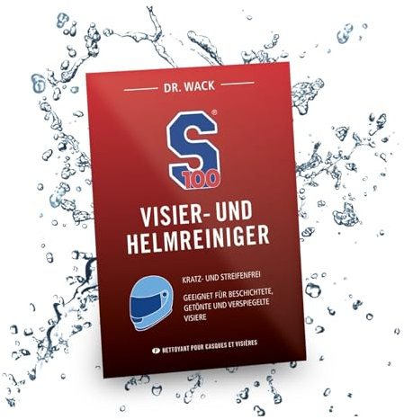 DR. WACK - S100 Visier- & Helmreiniger Tuch - Schnelle & kratzfreie Reinigung für unterwegs - Reinigungstuch für Motorradhelm - Für alle Visiere geeignet - Hochwertige Motorradpflege