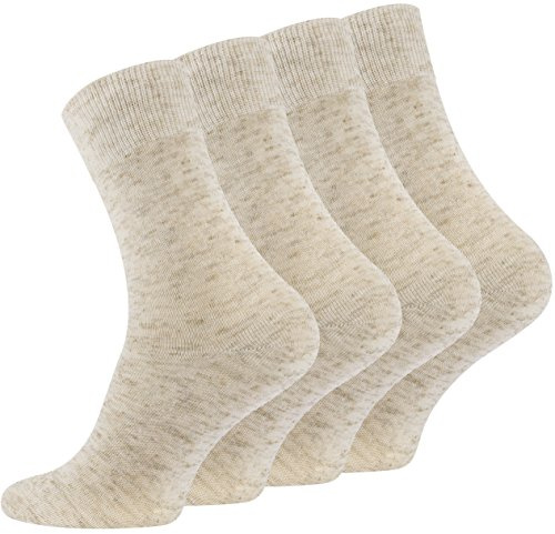 Cotton Prime 6 Paar Herren Leinen Socken aus Baumwoll-Leinen-Mischung – Sommer-Socken „Natur“, atmungsaktiv & ohne Gummi, Gr. 39-42