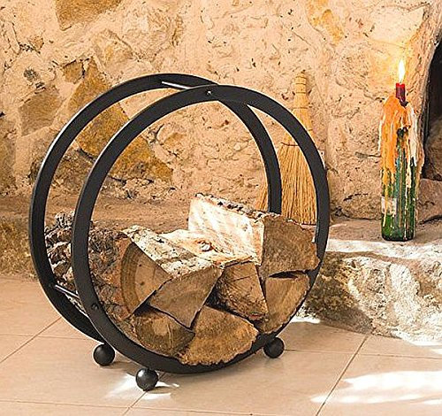 madera de fuego de madera estante fuego stand D-55cm cesta de fuego titular de la madera en rollo Madera Estante