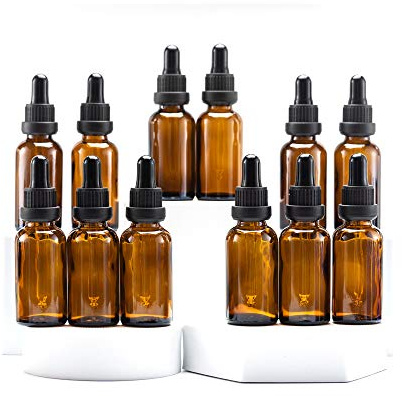 YIZHAO Pipettenflasche 30ml, Apothekerflasche Braunglas mit [Dropper Pipette Glas], Braunglasflasche für Ätherische Öl, Parfümöle,Aromatherapie,Düfte,Flüssigkeit – 12Pcs