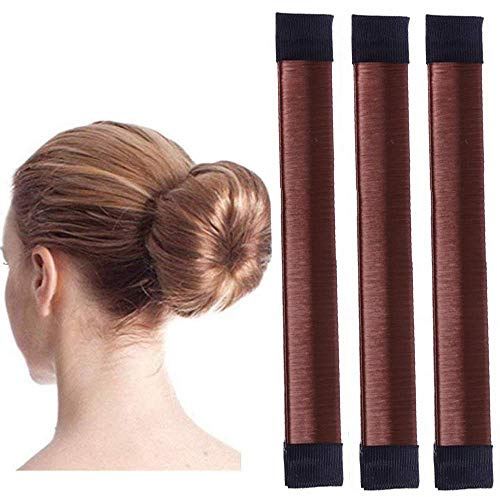 Original Dutt Maker 3er Set – Magic Hair Bun Maker Dutt Twister – 3x Frisurenhilfe für kurze & lange, dünne & dicke Haare – Haarstyling Frisuren Hilfe Set (braun)