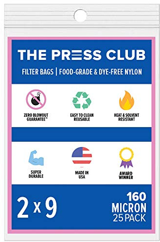 The Press Club 160 Micron 2 x 9 Premium Nylon Tea Filter Bags 25 Pack