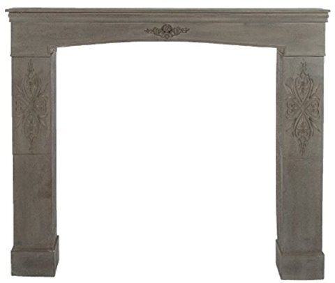 Casa Padrino Landhausstil Kaminumrandung Antik Graubraun 113 x 19 x H. 101 cm - Handgefertigte Shabby Chic Möbel