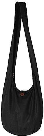 PANASIAM Borsa a Tracolla Donna & Uomo - Borsa a Spalla Grande e Leggera | Borsa a tracolla unisex, 2 misure, chiusura con zip, tasca interna, robusto tessuto di canapa, resistente & facile da pulire