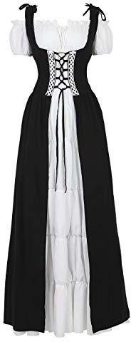 Médiévale Renaissance Robes Maxi Parti Costume Vintage Déguisements Halloween Gothique Femmes Cosplay Déguisement Carnaval Victorien 2 pièces