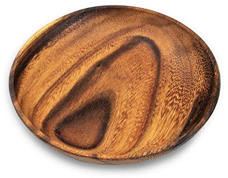 Piatto rotondo in legno di acacia, 15 cm, ciotola in legno, piatto per insalata, decorazione da tavola