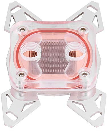 Bloc de Refroidissement par Eau CPU G1/4  Filetage Ordinateur PC Bloc de Refroidisseur d'eau CPU Bloc d'eau à Base de cuivre Rouge pour AMD AM4 (cuivre Rouge + Pom + Acier)