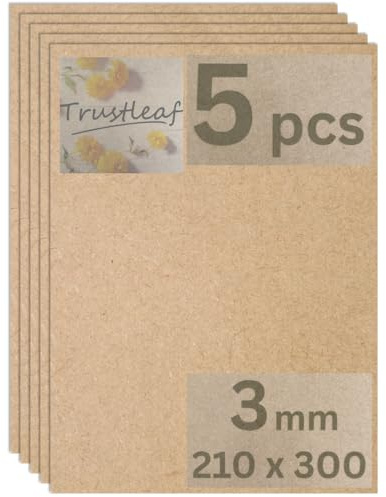 Trustleaf MDF-Platte, 3 mm, raucharm 210mm x 300mm (A4 approx 8 x 12)