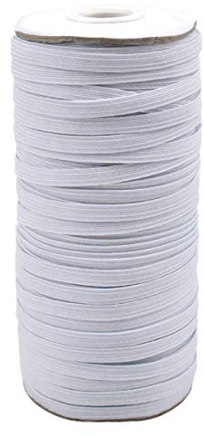 Goma Elastica 64m Cordon Elastico 6mm elastico Costura, Cuerda Elastica,Cinta Elastica Costura,Cordón Goma Elástica para Costura Y Manualidades DIY Blanco