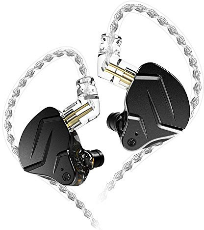 KZ ZSN PRO X 1DD+1BA Dynamic Drive - Auricolari ibridi ad armatura bilanciata, HiFi DJ Monito con cancellazione del rumore, auricolari in metallo, con cavo staccabile a 2 pin (nero, senza microfono)