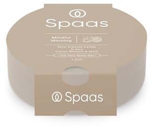 Spaas Glow Scented Candle 4-Wick 20h, Mindful Morning, Warm Grey