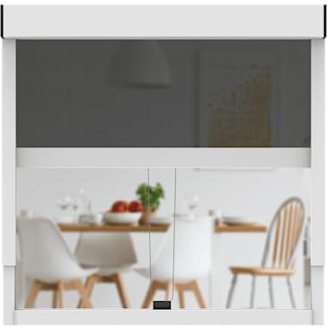 CLIP'N'SHADE Weiß - Aussenrollo gegen Hitze, Jalousie, Sichtschutz und Abdunkelung für Fenster, Hitzeschutz Rollo ohne Bohren (Breite: 60 cm, Höhe: 60-90 cm, Transparent)