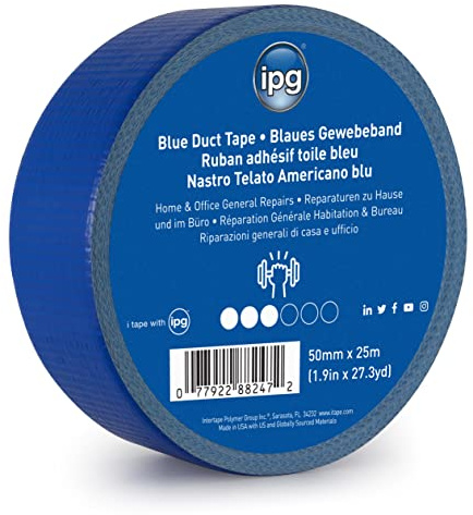IPG Intertape Polymer Group AC10 Ruban adhésif en tissu bleu, 50 mm x 25 m