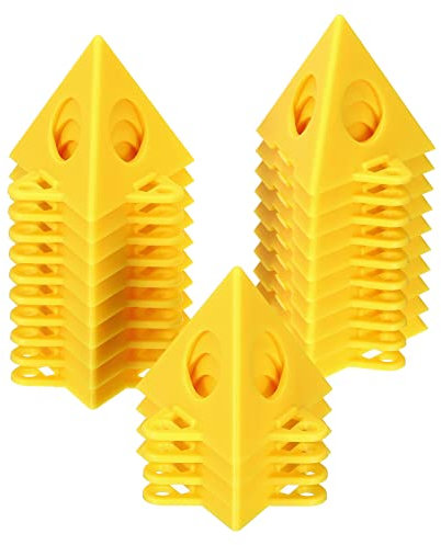 PATIKIL Painting Stands, 24 Pack ABS Plastic Mini Cone Paint Stands Risers Support for Painter Elevated Canvas Door Cabinet, Yellow