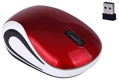 SanSixi Mini-Souris sans Fil pour Ordinateur Gaming Petite Souris Portable 1600DPI Optique USB Ergonomique Souris USB pour PC Portable Cadeau (Red)