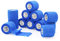 OK TAPE Adhésif Auto-Bandage 12 Rouleaux, 5cm x 4.5m Non Tissé Sport Pack Tape, Veterinary Pack pour Pouce Poignet Cheville, Bleu