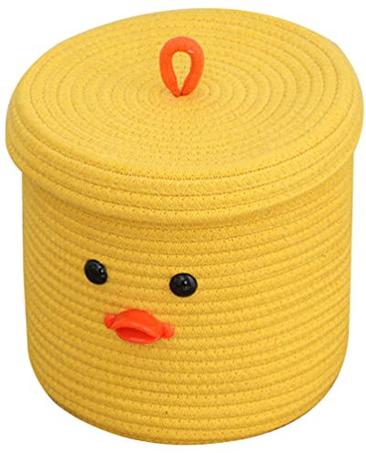 Zerodeko Cartoon Baumwollseil Woven Aufbewahrungskorb Mit Deckel Süße Desktop Organizer Für Spielzeug Küchenutensilien Und Mehr Für Jede Wohnumgebung