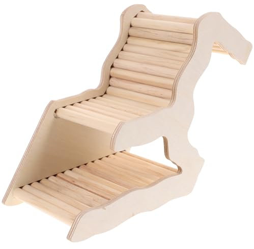 TEHAUX Hamsterhaus Rennmaus Spielzeug Hamster Versteck Hamster Holzleiter Kleine Haustiere Versteck Sandbad Kletterspielzeug Kletterzubehör Übungszubehör Hamsterleiter Spielzeug Kleines