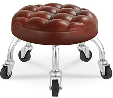 WAEYZ Niedriger Rollhocker Rollensitz, Mobiler Mechanischer Hocker, mit 5 Universal-Lenkrollen für Home Office Oder Fitness Sport Oder Garage Shop (Color : Reddish Brown, Size : 32.5 * 23 * 6cm)