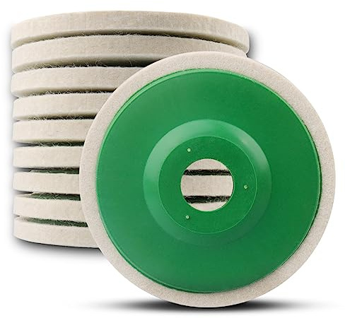ATOPLEE Wolle Polierscheibe, 10 Stück 125mm DIA für Winkelschleifer, Filz Polierscheibe für Metall, Marmor, Holz (Lochdurchmesser: 22mm)
