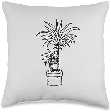 Plants for Botanists with Green Thumbs Dragon Tree Dracaena Yucca Palm Lily Throw Pillow, 16x16, Multicolor