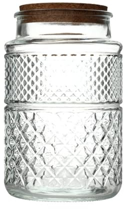 Soulnioi Großes Fassungsvermögen, Glasbehälter mit Bambusdeckeln, 1800 ml, für Müsli, Süßigkeiten, Snacks, Kekse, Kaffee, Tee, Nüsse, rund