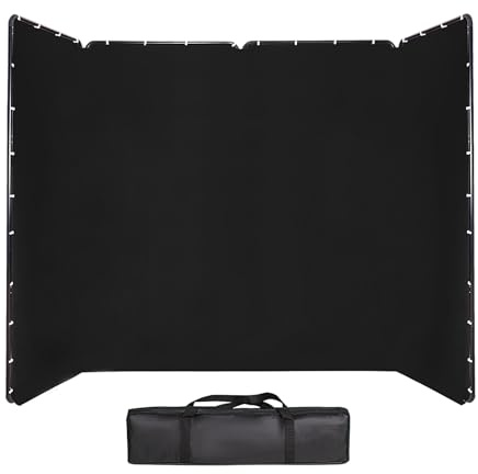 XPAISYQC13.12ft*7.87ft Large Black Polyester Backdrop Curtain Screen System | Portable Collapsible Photography Background, for Live Streaming Portrait Product Photo, Video, Stage Party Layout