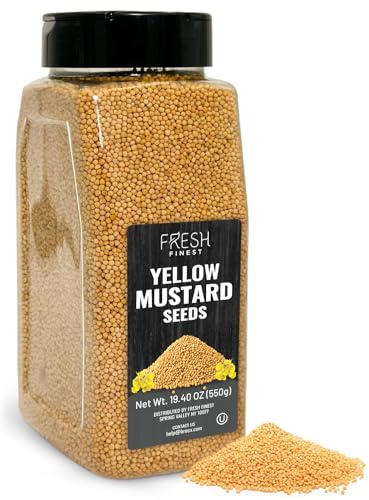 Fresh Finest Whole Bold Yellow Mustard Seed, Kosher & Non-GMO, 550G (19.40oz)