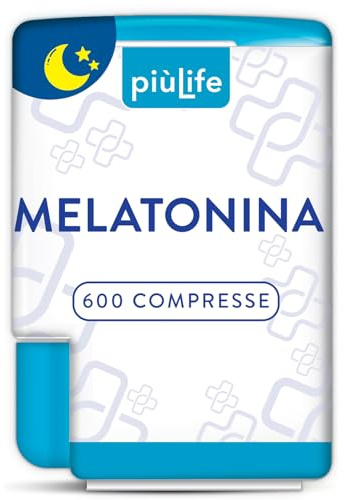 Melatonina Per Dormire Meglio – 1 mg per compressa – Caramelle melatonina forte e pura, senza zucchero – Allevia Jet Lag, Pastiglie per dormire come un Sonnifero Naturale Sonno zZZ – PiùLife