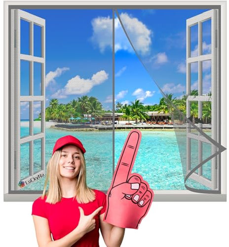 Fliegengitter Tür Magnet Insektenschutz Tür 165x110cm Grau Polyester Lamellenvorhang-mit Klettband Klettverschluss Klemmleiste Fliegenvorhang -Kinderleichte Klebemontage