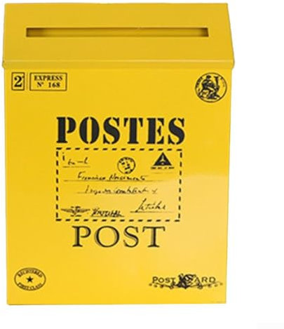 Cassetta delle lettere funzionale in stile retrò, perfetta come accessorio fotografico o per la casa (giallo)